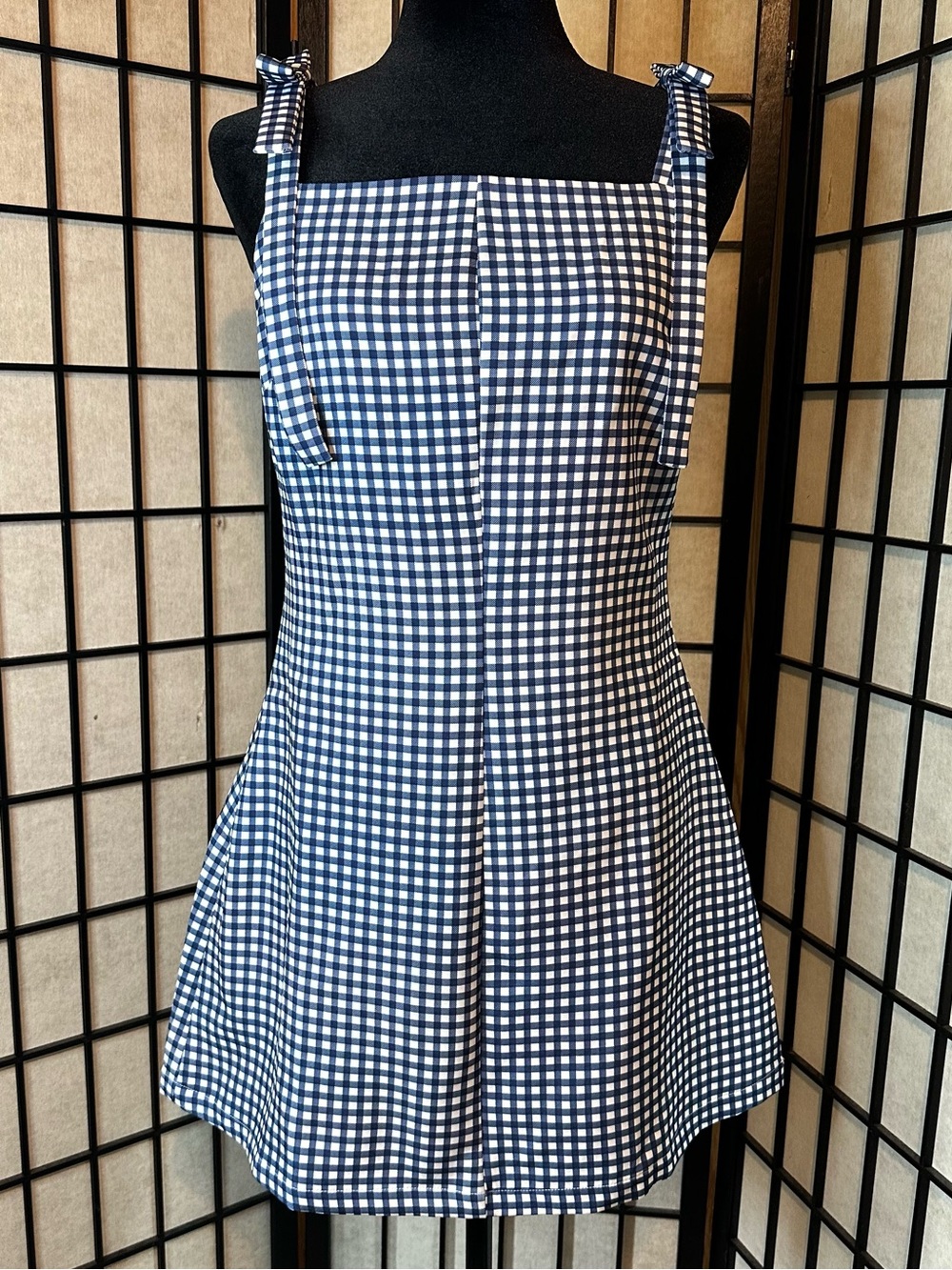 MABLE Blue and White Gingham Mini Dress